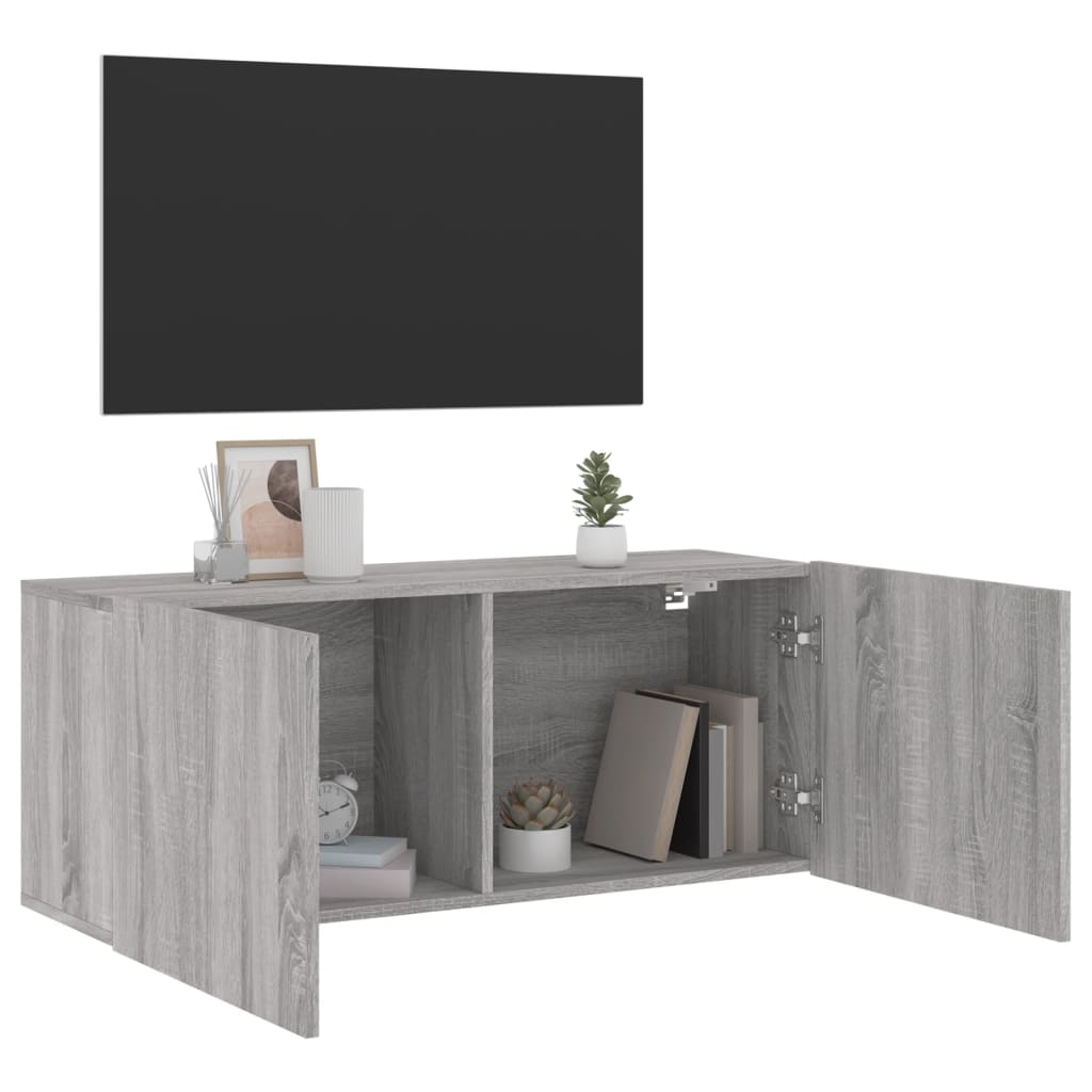 TV-Wandschrank Grau Sonoma 100x30x41 cm