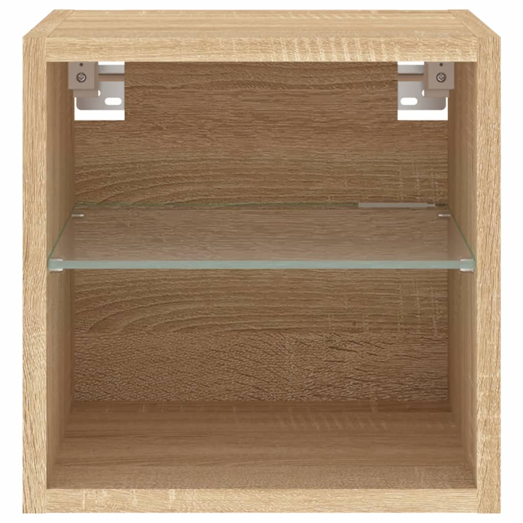 TV-Wandschrank mit LED-Leuchten Sonoma-Eiche 30x28,5x30 cm