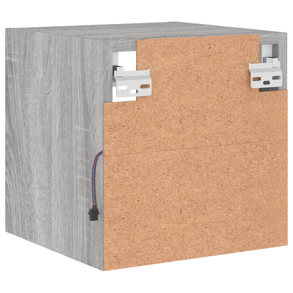 TV-Wandschrank mit LED-Leuchten Grau Sonoma 30x28,5x30 cm