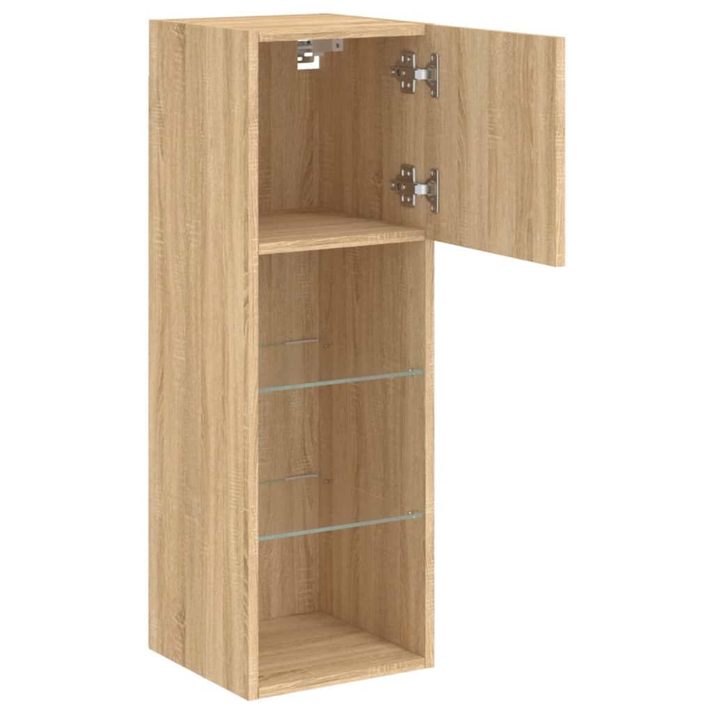 TV-Schrank mit LED-Leuchten Sonoma-Eiche 30,5x30x90 cm