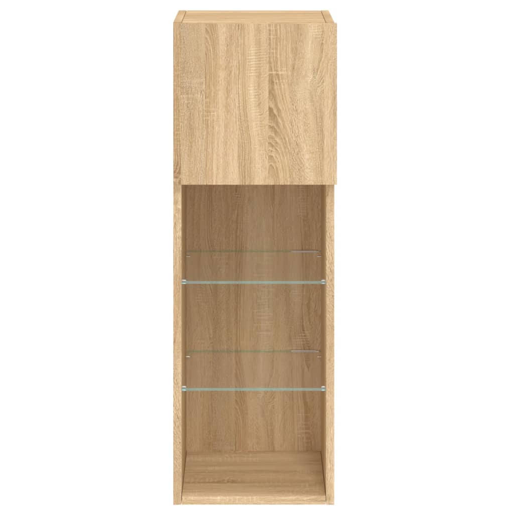 TV-Schrank mit LED-Leuchten Sonoma-Eiche 30,5x30x90 cm