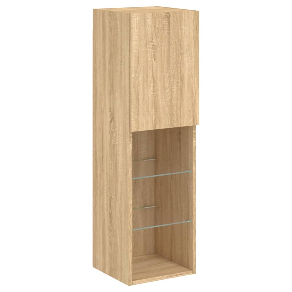 TV-Schrank mit LED-Leuchten Sonoma-Eiche 30,5x30x102 cm