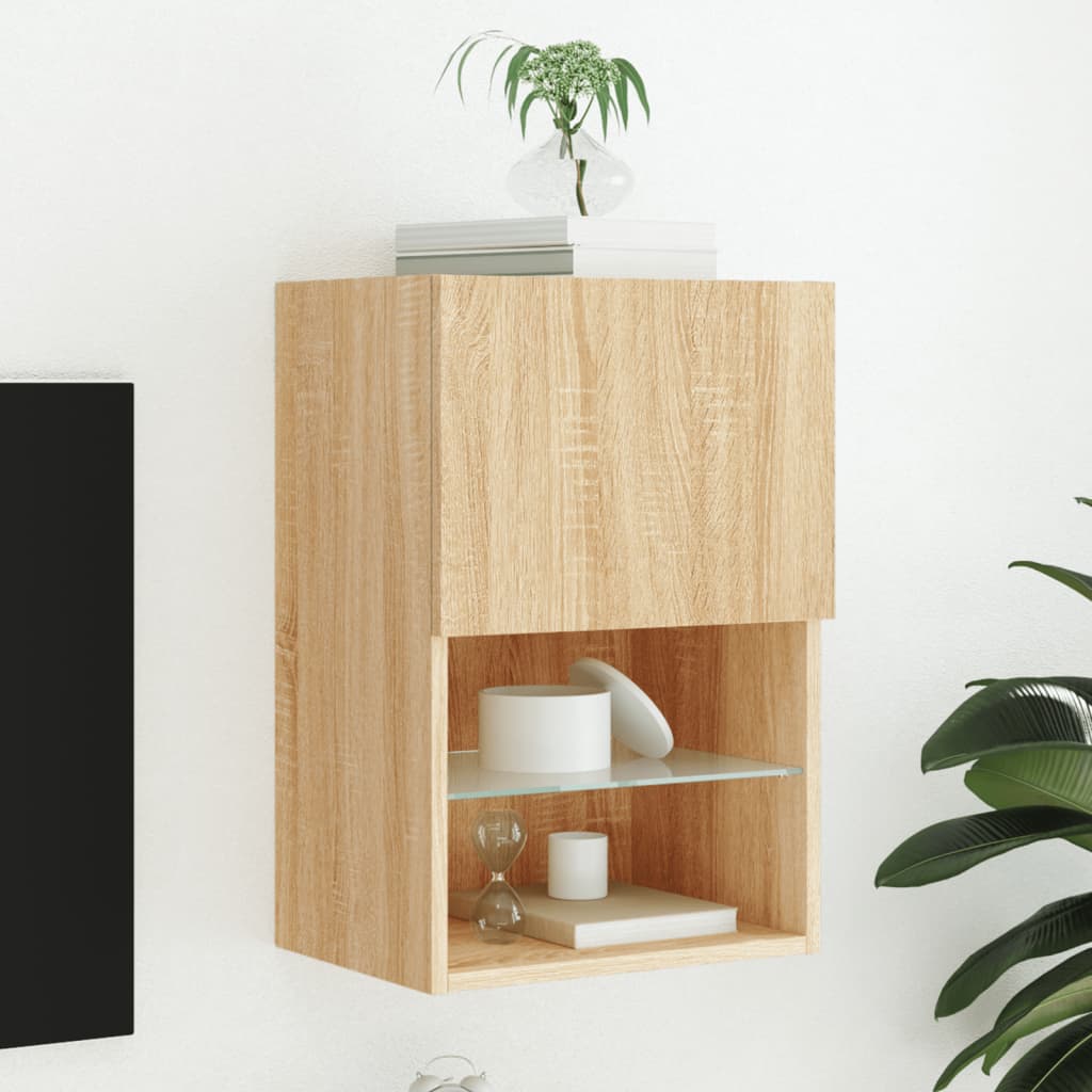 TV-Schrank mit LED-Leuchten Sonoma-Eiche 40,5x30x60 cm