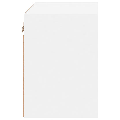 Wand-Nachttische mit LED-Leuchten 2 Stk. Weiß