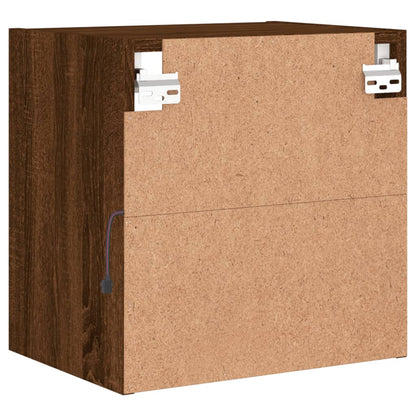 Wand-Nachttische mit LED-Leuchten 2 Stk. Braun Eichen-Optik