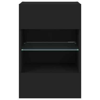TV-Wandschrank mit LED-Leuchten Schwarz 40x30x60,5 cm