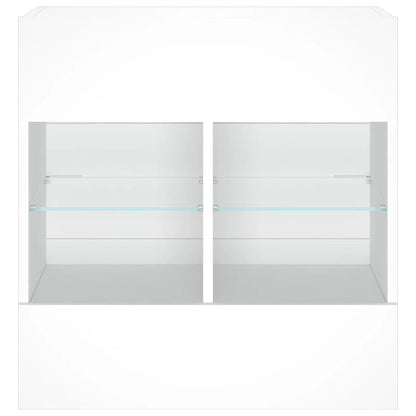 TV-Wandschrank mit LED-Leuchten Weiß 58,5x30x60,5 cm