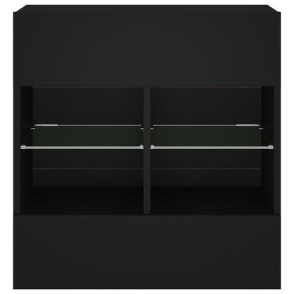 TV-Wandschrank mit LED-Leuchten Schwarz 58,5x30x60,5 cm