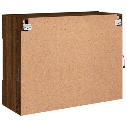 TV-Wandschrank mit LED-Leuchten Braun Eichen-Optik