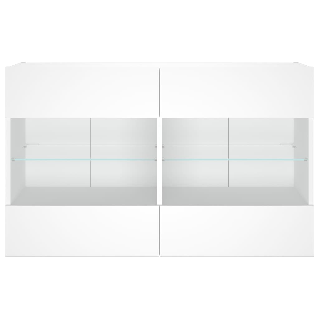 TV-Wandschrank mit LED-Leuchten Weiß 98,5x30x60,5 cm