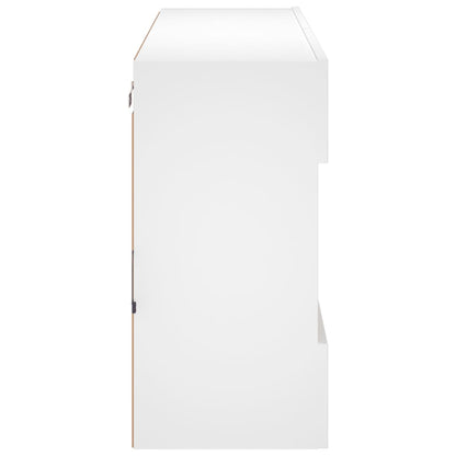 TV-Wandschrank mit LED-Leuchten Weiß 98,5x30x60,5 cm