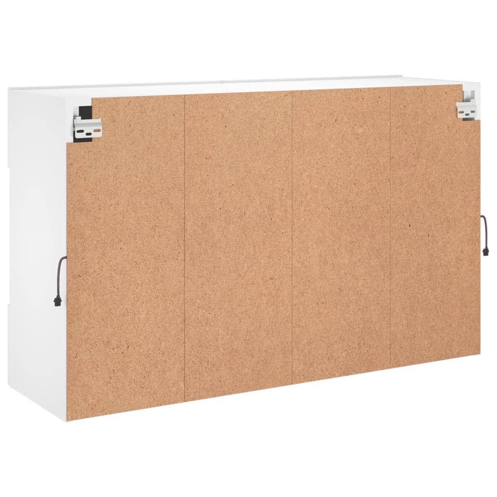 TV-Wandschrank mit LED-Leuchten Weiß 98,5x30x60,5 cm