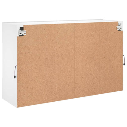 TV-Wandschrank mit LED-Leuchten Weiß 98,5x30x60,5 cm