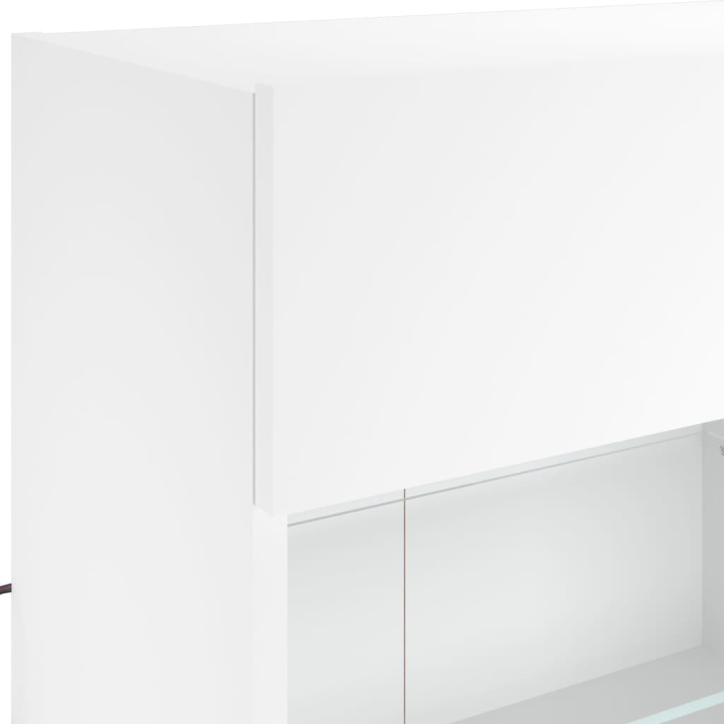 TV-Wandschrank mit LED-Leuchten Weiß 98,5x30x60,5 cm