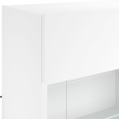 TV-Wandschrank mit LED-Leuchten Weiß 98,5x30x60,5 cm