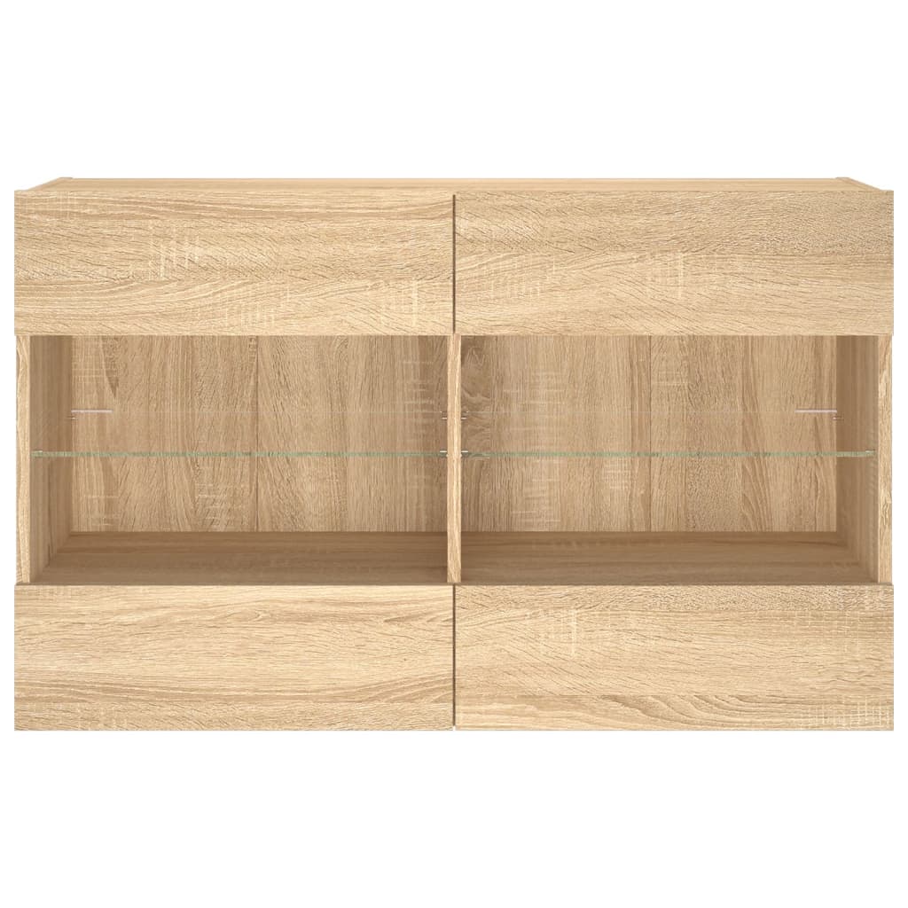 TV-Wandschrank mit LED-Leuchten Sonoma-Eiche 98,5x30x60,5 cm