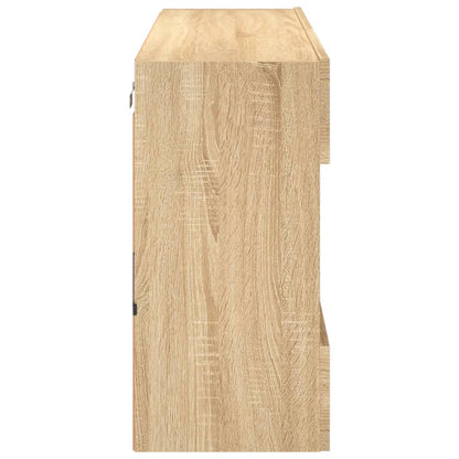 TV-Wandschrank mit LED-Leuchten Sonoma-Eiche 98,5x30x60,5 cm