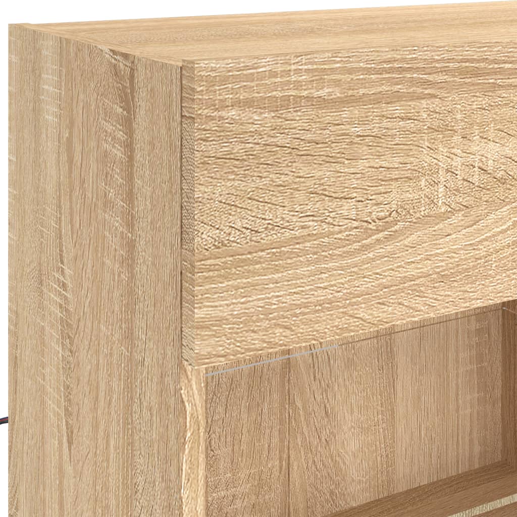TV-Wandschrank mit LED-Leuchten Sonoma-Eiche 98,5x30x60,5 cm