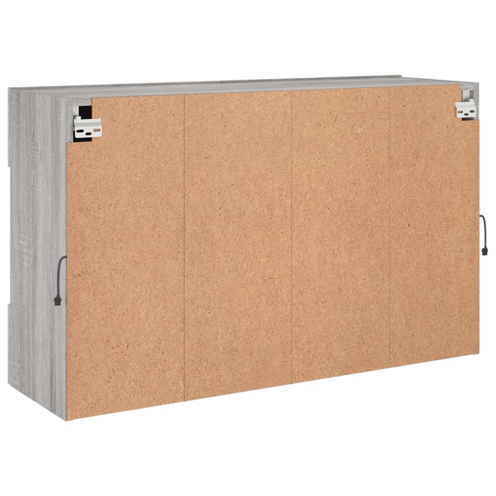 TV-Wandschrank mit LED-Leuchten Grau Sonoma 98,5x30x60,5 cm