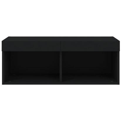 TV-Schrank mit LED-Leuchten Schwarz 80x30x30 cm