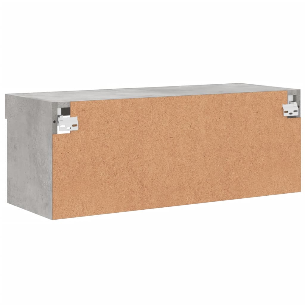 TV-Schrank mit LED-Leuchten Betongrau 80x30x30 cm