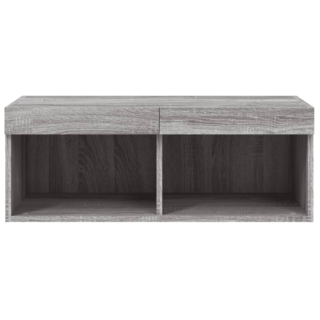 TV-Schrank mit LED-Leuchten Grau Sonoma 80x30x30 cm
