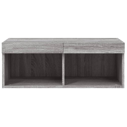 TV-Schrank mit LED-Leuchten Grau Sonoma 80x30x30 cm