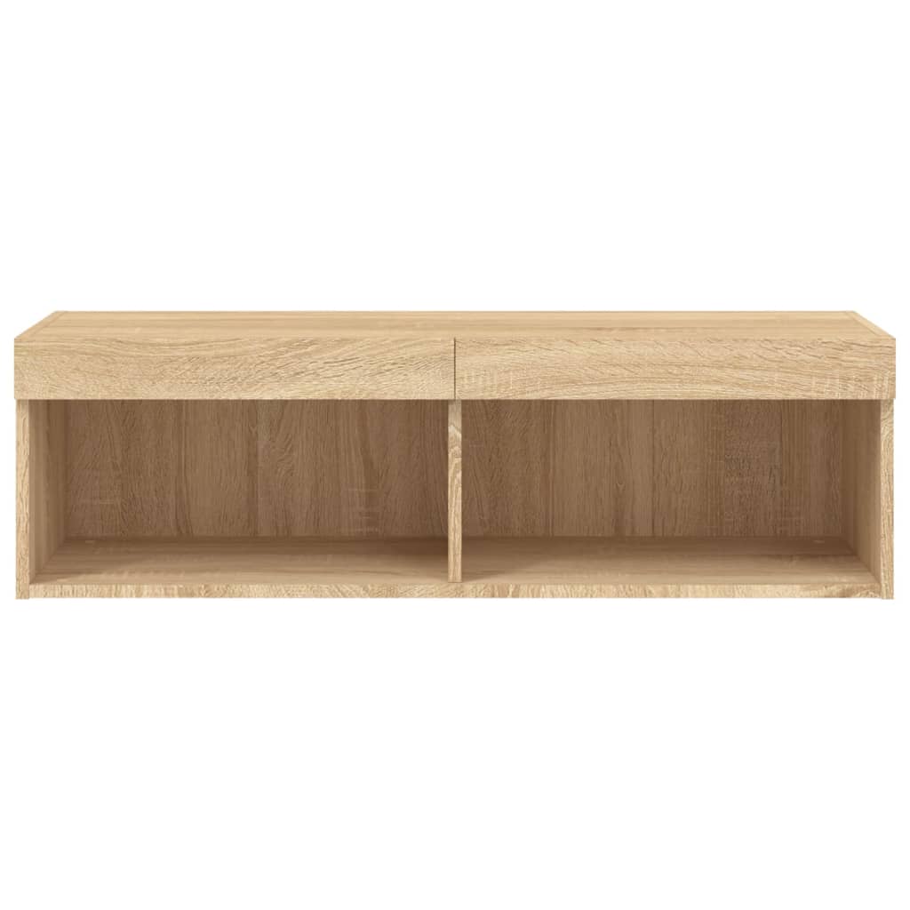 TV-Schrank mit LED-Leuchten Sonoma-Eiche 100x30x30 cm