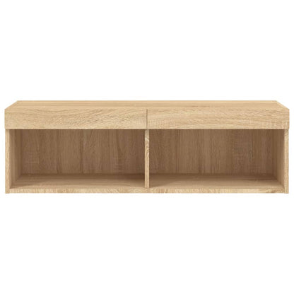 TV-Schrank mit LED-Leuchten Sonoma-Eiche 100x30x30 cm