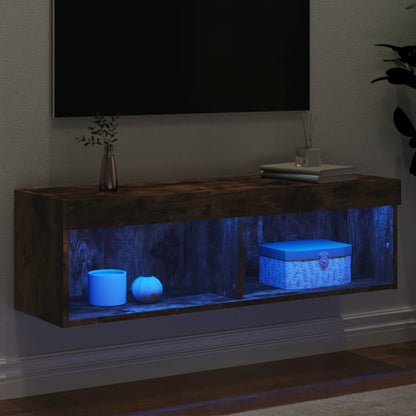 TV-Schrank mit LED-Leuchten Räuchereiche 100x30x30 cm