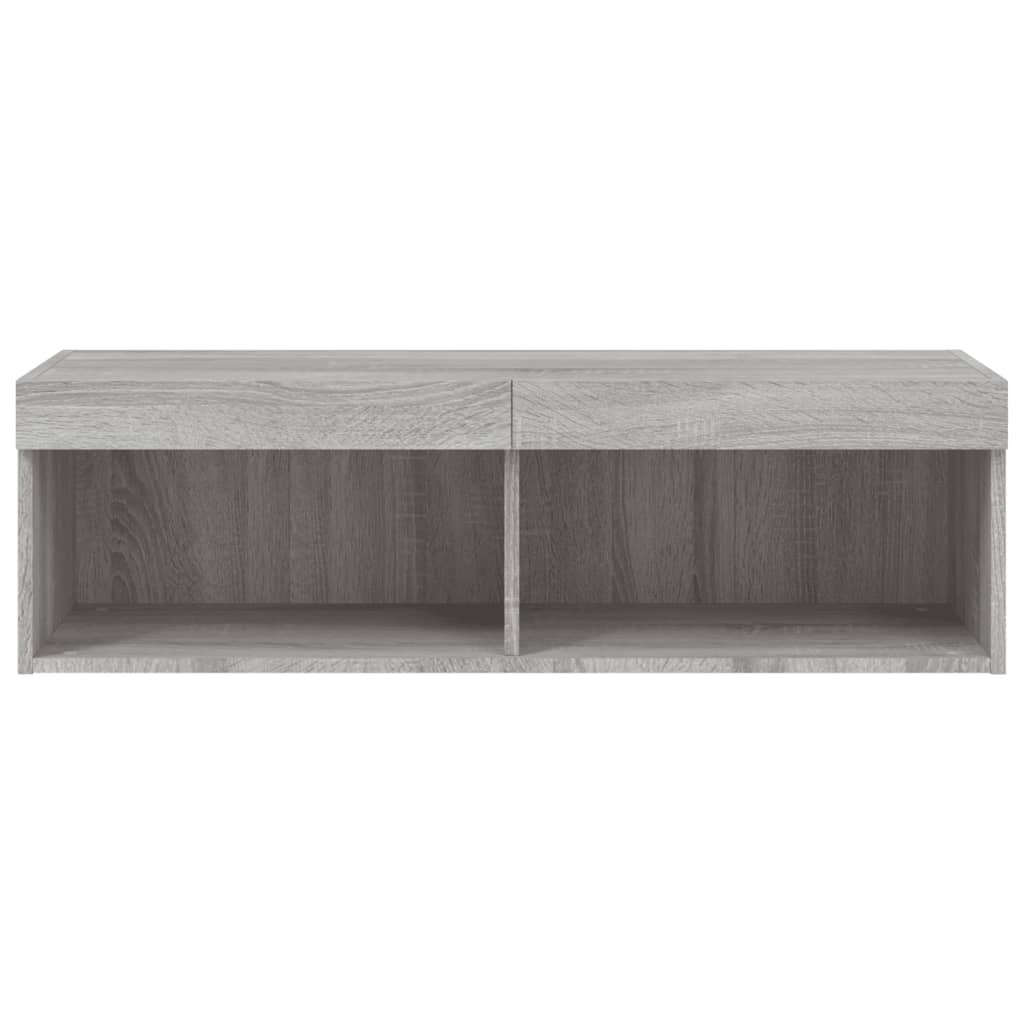 TV-Schrank mit LED-Leuchten Grau Sonoma 100x30x30 cm