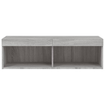TV-Schrank mit LED-Leuchten Grau Sonoma 100x30x30 cm