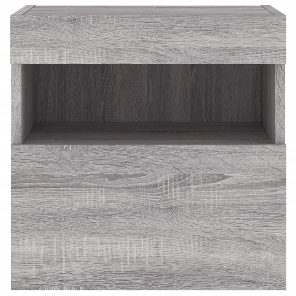 TV-Wandschrank mit LED-Leuchten Grau Sonoma 40x30x40 cm