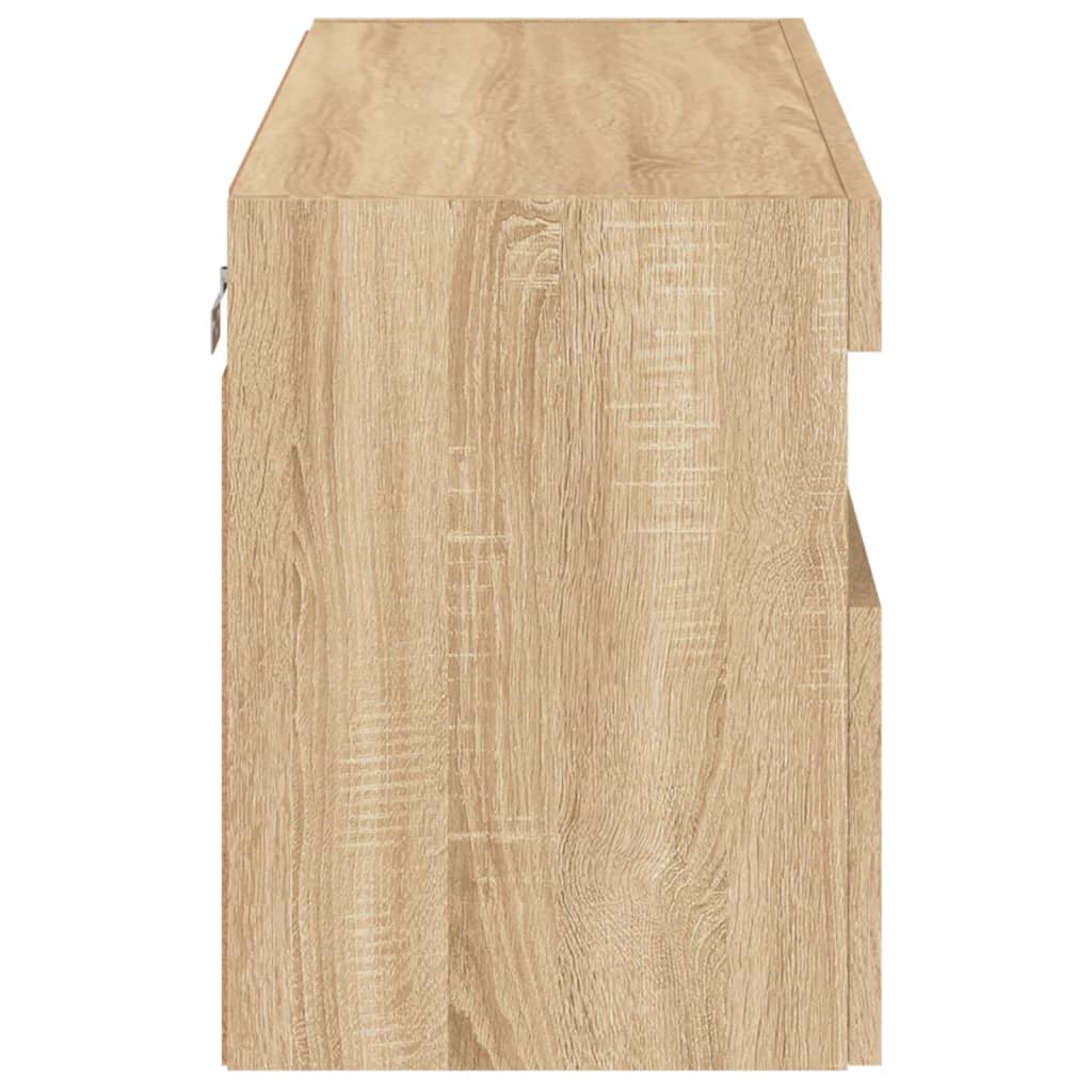TV-Wandschrank mit LED-Leuchten Sonoma-Eiche 80x30x40 cm