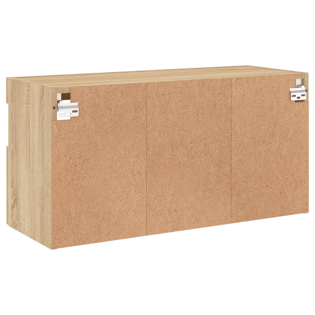 TV-Wandschrank mit LED-Leuchten Sonoma-Eiche 80x30x40 cm