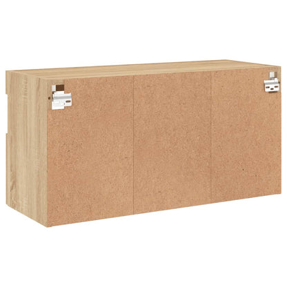 TV-Wandschrank mit LED-Leuchten Sonoma-Eiche 80x30x40 cm