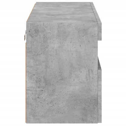 TV-Wandschrank mit LED-Leuchten Betongrau 80x30x40 cm