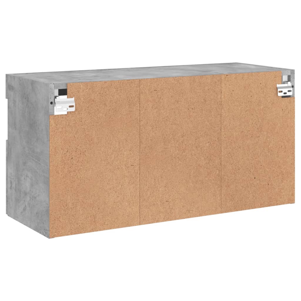 TV-Wandschrank mit LED-Leuchten Betongrau 80x30x40 cm