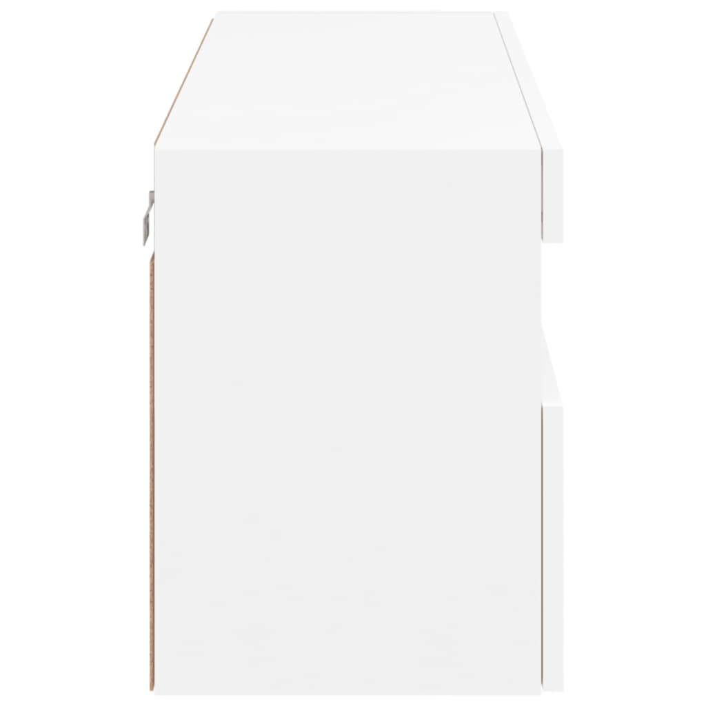 TV-Wandschrank mit LED-Leuchten Weiß 100x30x40 cm