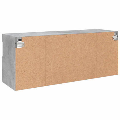 TV-Wandschrank mit LED-Leuchten Betongrau 100x30x40 cm