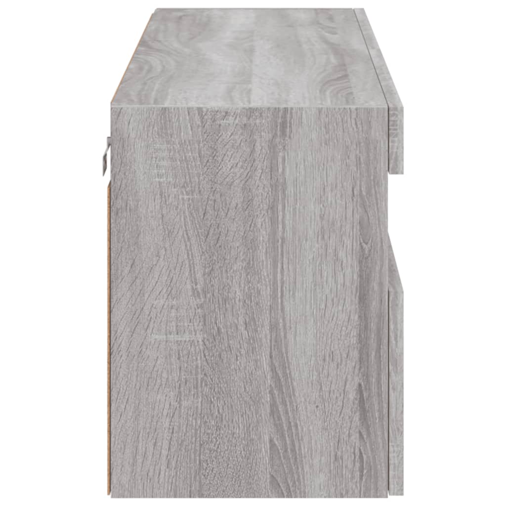 TV-Wandschrank mit LED-Leuchten Grau Sonoma 100x30x40 cm