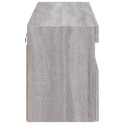 TV-Wandschrank mit LED-Leuchten Grau Sonoma 100x30x40 cm