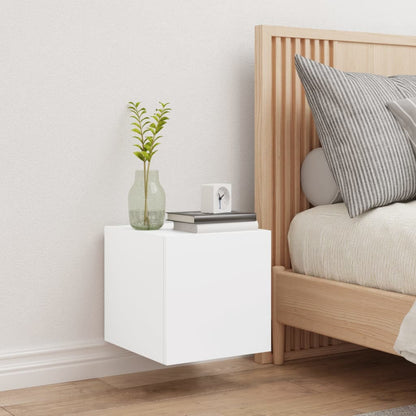 TV-Wandschrank mit LED-Leuchten Weiß 30,5x35x30 cm