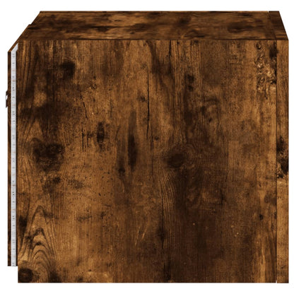 TV-Wandschrank mit LED-Leuchten Räuchereiche 30,5x35x30 cm