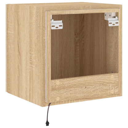 TV-Wandschrank mit LED-Leuchten Sonoma-Eiche 40,5x35x40 cm