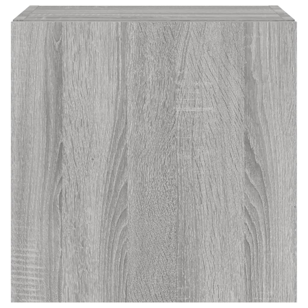 TV-Wandschrank mit LED-Leuchten Grau Sonoma 40,5x35x40 cm