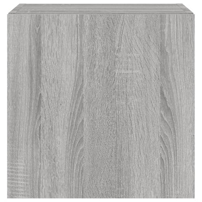 TV-Wandschrank mit LED-Leuchten Grau Sonoma 40,5x35x40 cm
