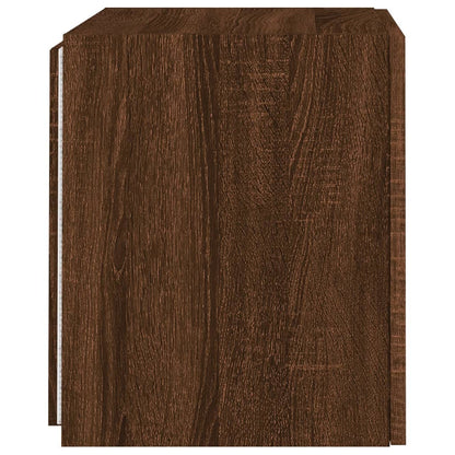 TV-Wandschrank mit LED-Leuchten Braun Eichen-Optik 40,5x35x40cm