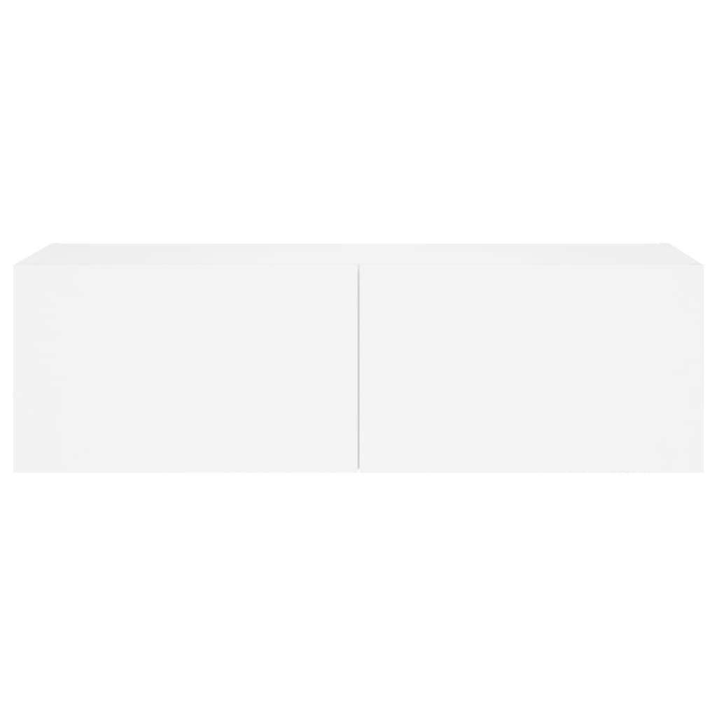 TV-Wandschrank mit LED-Leuchten Weiß 100x35x31 cm