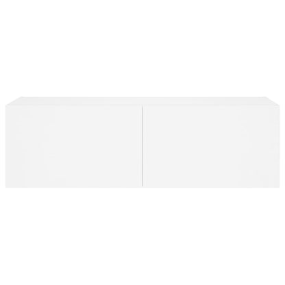 TV-Wandschrank mit LED-Leuchten Weiß 100x35x31 cm